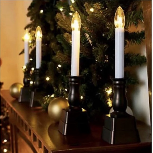 4 Bethlehem Lights Cordless Window Candles Battery Operated Onyx Black NEW - Picture 1 of 4